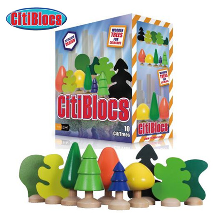 【美國CitiBlocs】骨牌創意積木-可愛樹 / 盒