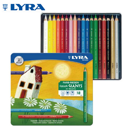 【德國LYRA】六角漆皮粗桿色鉛筆(18色) / 盒
