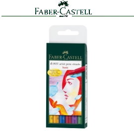 Faber-Castell 輝柏 167103  PITT藝術筆 標準色系 6支/套