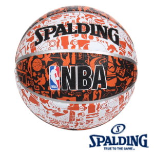 斯伯丁Spalding  NBA塗鴉系列  SPA73722 NBA塗鴉系列-白/黑/橘 / 個